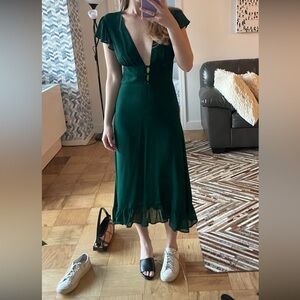 Reformation Dark Green Midi Dress